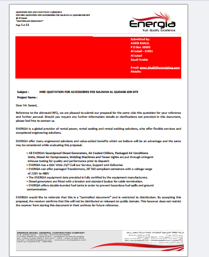 ترجمة عروض الأسعار